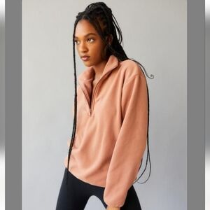 Beyond Yoga Tan Fleece Quarter-Zip
